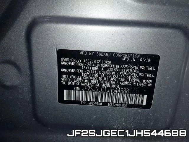 JF2SJGEC1JH544688 фото 2