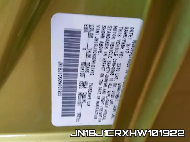 JN1BJ1CRXHW101922 фото 2