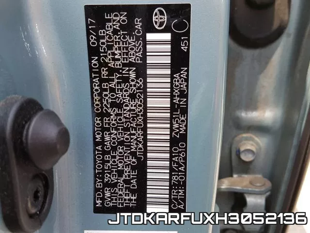 JTDKARFUXH3052136 фото 2