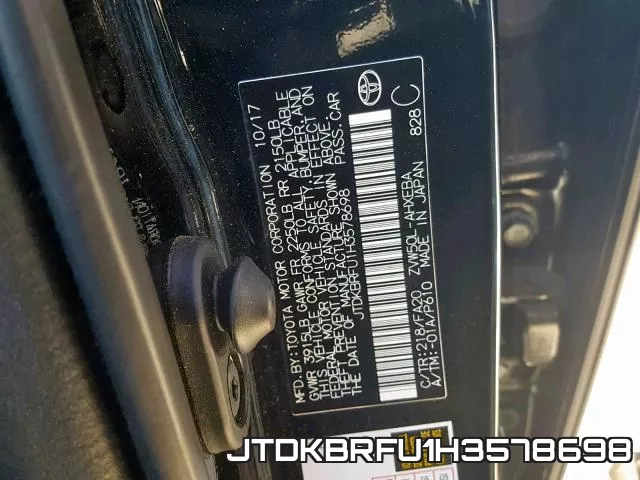 JTDKBRFU1H3578698 фото 2