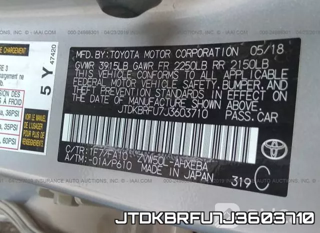 JTDKBRFU7J3603710 фото 10
