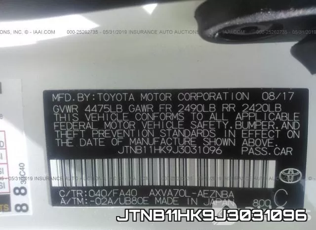 JTNB11HK9J3031096 фото 10