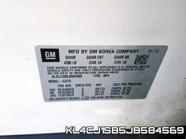KL4CJ1SB5JB584569 фото 2