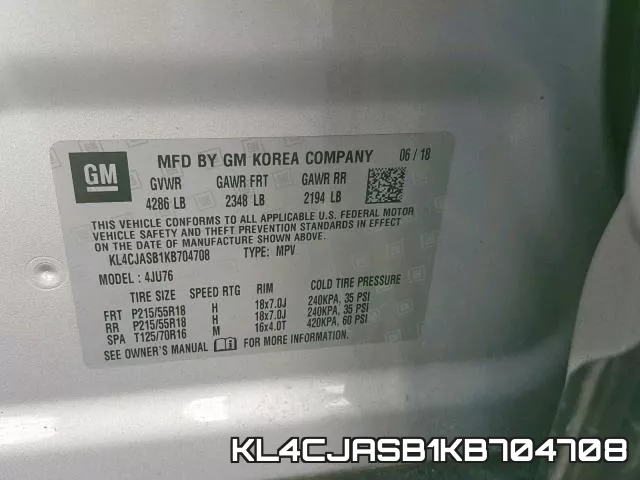 KL4CJASB1KB704708 фото 2