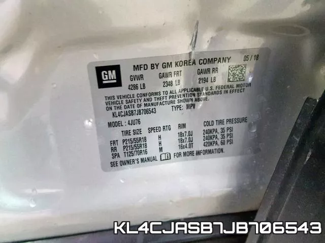 KL4CJASB7JB706543 фото 2