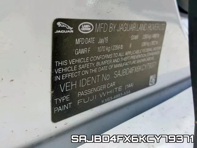 SAJBD4FX6KCY79371 фото 2