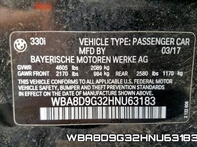 WBA8D9G32HNU63183 фото 2