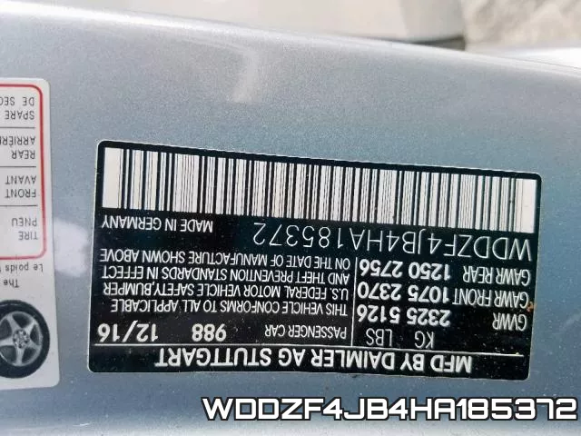 WDDZF4JB4HA185372 фото 2
