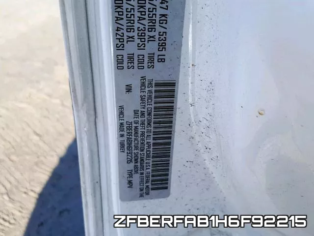 ZFBERFAB1H6F92215 фото 2