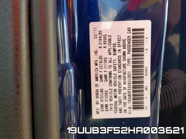 19UUB3F52HA003621 фото 2