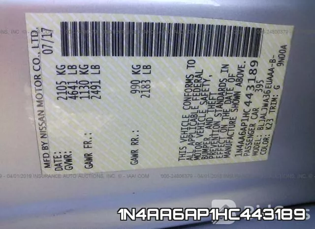 1N4AA6AP1HC443189 фото 10