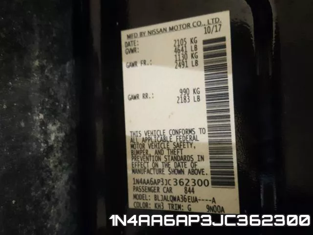 1N4AA6AP3JC362300 фото 2