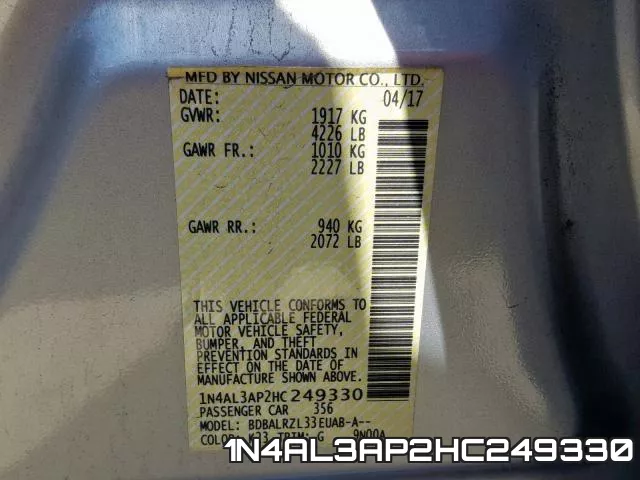 1N4AL3AP2HC249330 фото 2