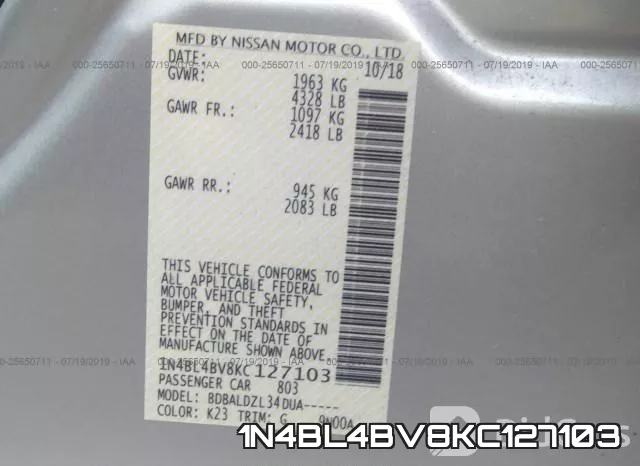 1N4BL4BV8KC127103 фото 10
