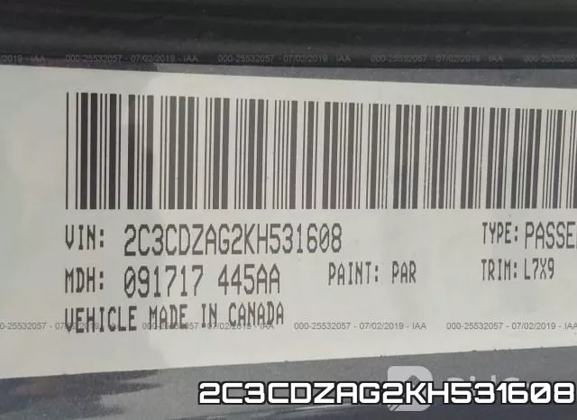 2C3CDZAG2KH531608 фото 10