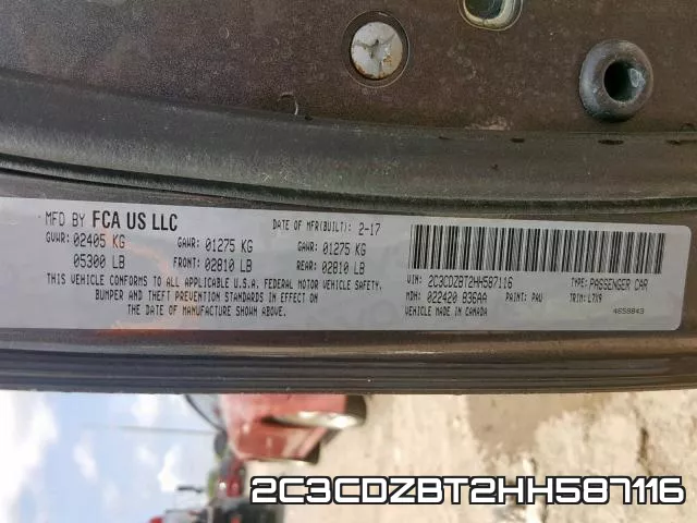 2C3CDZBT2HH587116 фото 2