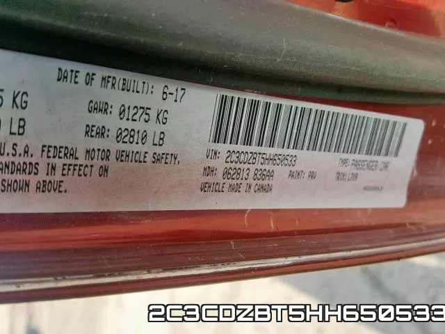 2C3CDZBT5HH650533 фото 2