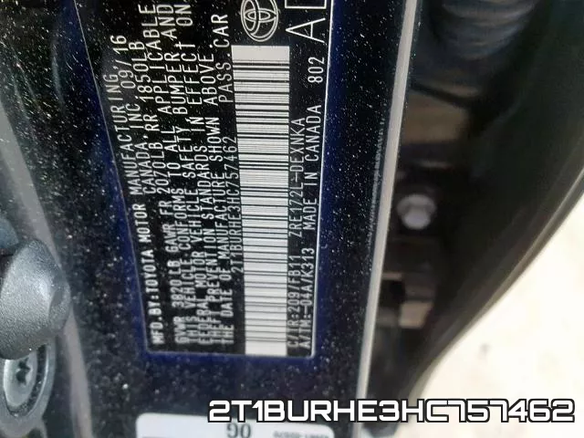2T1BURHE3HC757462 фото 2