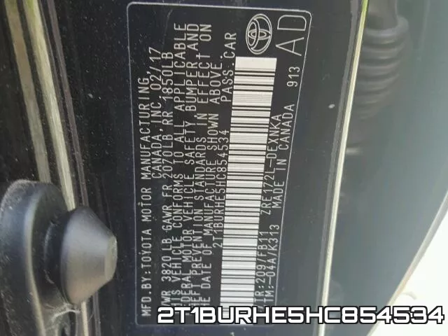 2T1BURHE5HC854534 фото 2