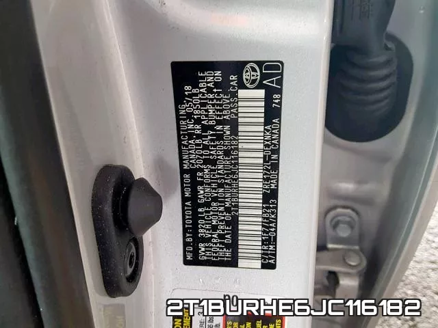 2T1BURHE6JC116182 фото 2