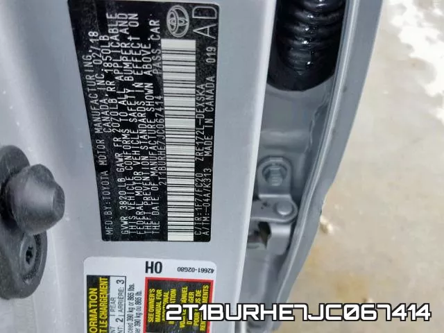 2T1BURHE7JC067414 фото 2