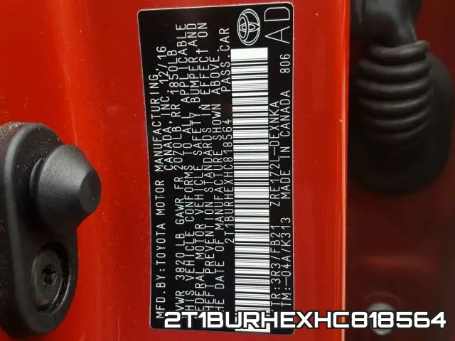 2T1BURHEXHC818564 фото 2