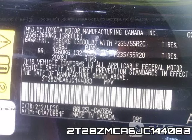 2T2BZMCA6JC144083 фото 10