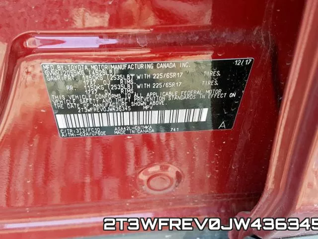 2T3WFREV0JW436345 фото 2