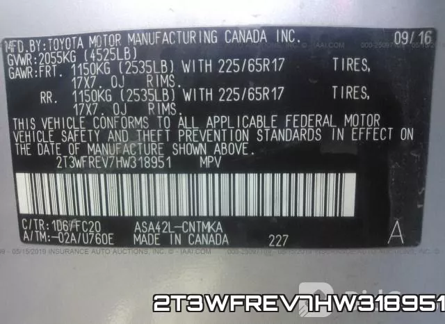 2T3WFREV7HW318951 фото 10
