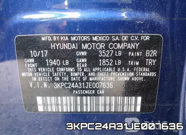 3KPC24A31JE007636 фото 9