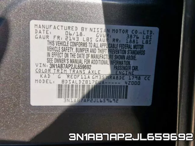 3N1AB7AP2JL659692 фото 2