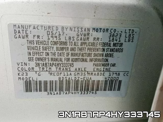 3N1AB7AP4HY333745 фото 2