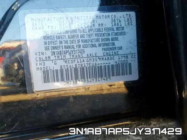 3N1AB7AP5JY317429 фото 2