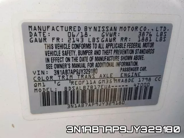 3N1AB7AP9JY329180 фото 2
