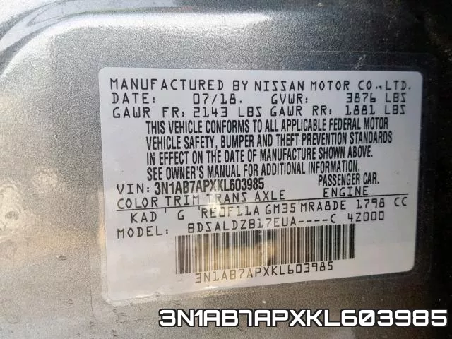 3N1AB7APXKL603985 фото 2