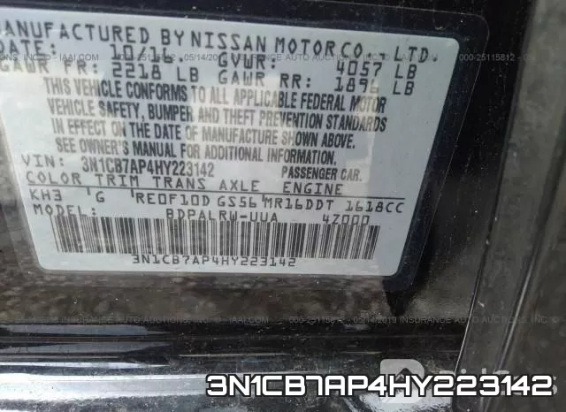 3N1CB7AP4HY223142 фото 10