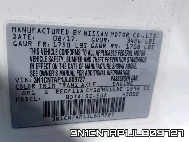 3N1CN7AP1JL809727 фото 2
