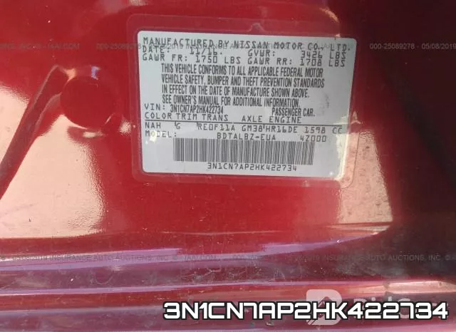 3N1CN7AP2HK422734 фото 10