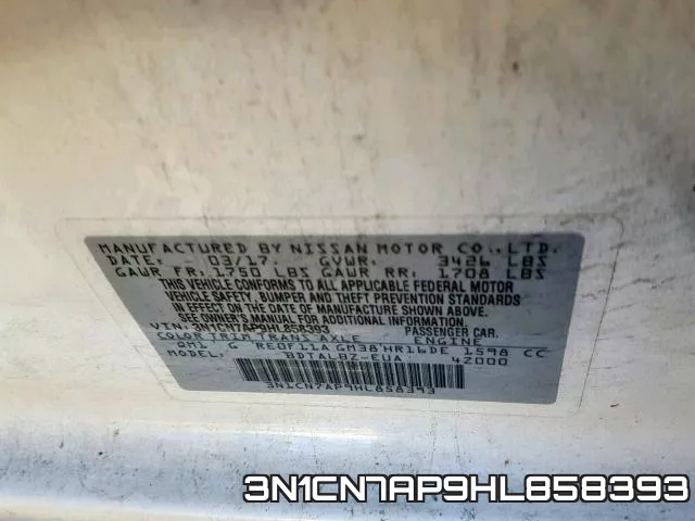 3N1CN7AP9HL858393 фото 2