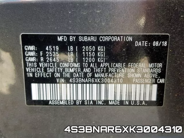 4S3BNAR6XK3004310 фото 2