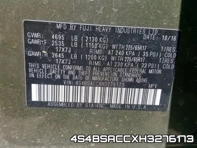 4S4BSACCXH3276173 фото 2