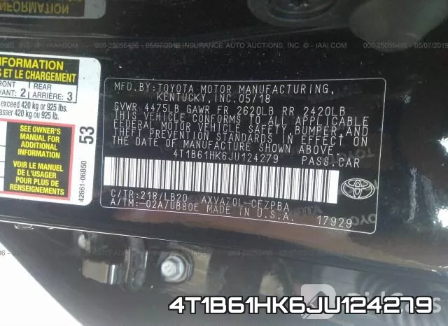 4T1B61HK6JU124279 фото 10