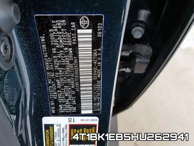 4T1BK1EB5HU262941 фото 2