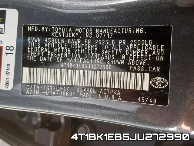 4T1BK1EB5JU272990 фото 2