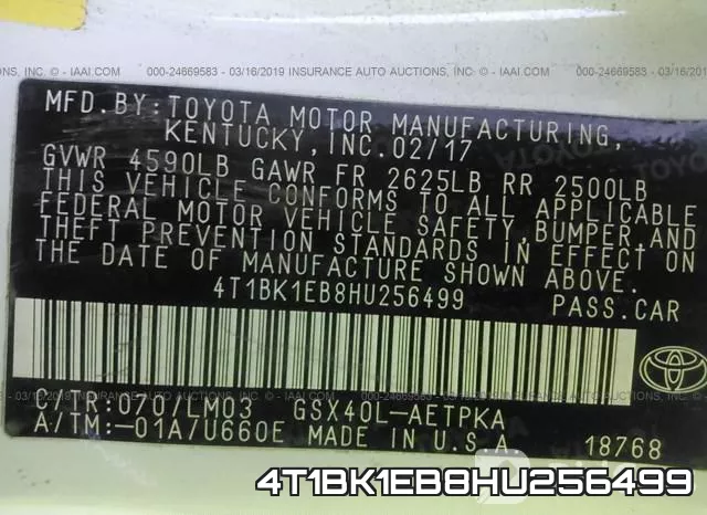 4T1BK1EB8HU256499 фото 10