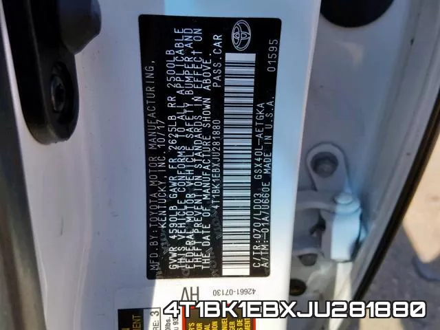 4T1BK1EBXJU281880 фото 2