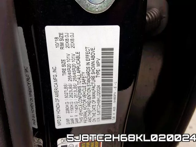 5J8TC2H68KL020024 фото 2