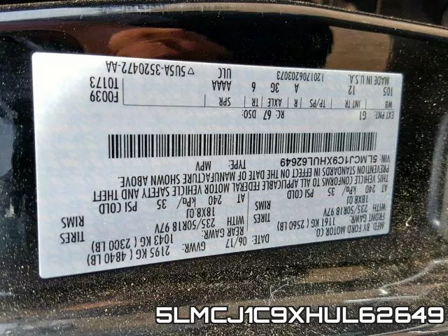 5LMCJ1C9XHUL62649 фото 2