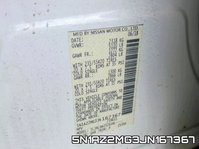 5N1AZ2MG3JN167367 фото 2