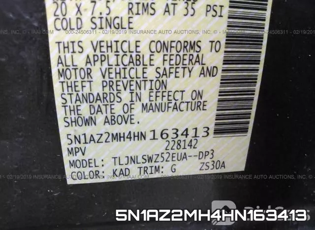 5N1AZ2MH4HN163413 фото 10